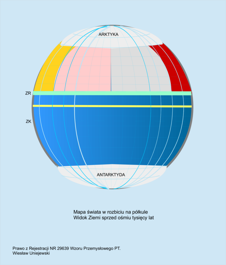 Mapa świata w rozbiciu na półkule